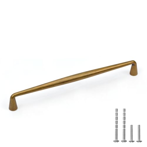 YAGU 10 Pack Top Antique Brass Kitchen Cabinet Pulls 7.5 Inch(192mm) Hole Center Solid Vintage Bronze Dresser Drawer Handles Furniture Aged Hardware for Cupboard Wardrobe Closet Vanity - color: Antique Brass, size: 10 Pack, style: 7.5''/192MM Hole Center