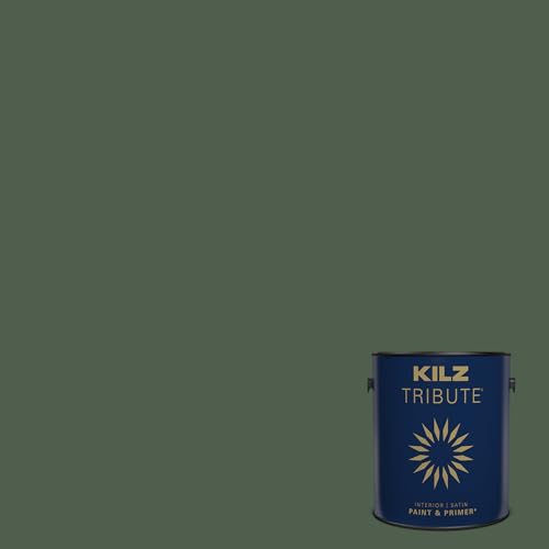 KILZ TRIBUTE Paint & Primer, Interior, Satin, American Pine, 1 Gallon - color: AMERICAN PINE, size: 128 Fl Oz (Pack of 1)