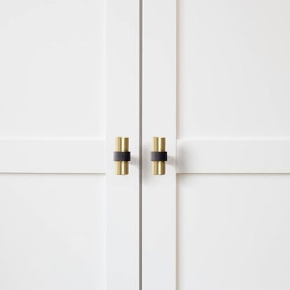 Design House Emery Cabinet Knob, Satin Gold, Matte Black - color: Satin Gold/Matte Black, size: One-Size Knob 5-Pack, style: Emery