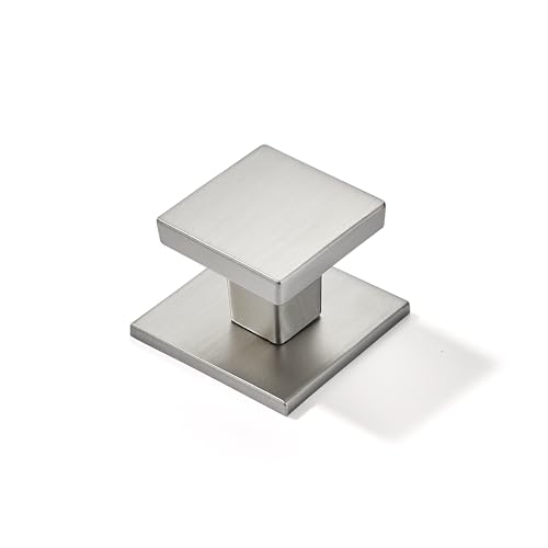 khtumeware 10-Pack 1-1/2 Square Heavy Duty Solid Brushed Satin Nickel zinc backplates for Cabinet knobs Suitable for Dressers,Drawers and Kitchen Hardware - color: Brushed Satin Nickel
