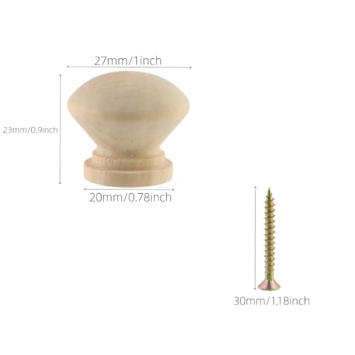 UTALAND 27mm Wood Unfinished Drawer Knobs, Unthreaded Wooden Knobs, 1" Dia - color: Unifished (Non-threaded), size: 27mm