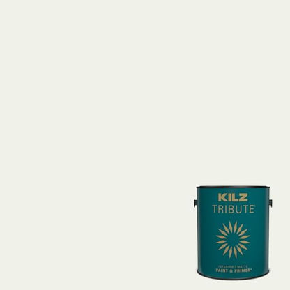KILZ TRIBUTE Paint & Primer, Interior, Matte, Alaskan Mist, 1 Gallon - color: ALASKAN MIST, size: 128 Fl Oz (Pack of 1), style: Matte