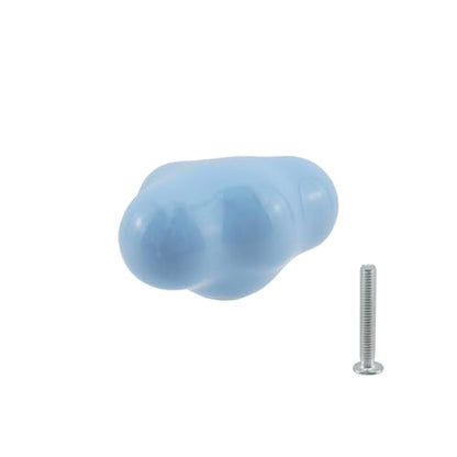 Dnyta 6 Pcs Clouds Shaped Ceramic Knobs Glossy Ceramic Pulls Drawer Knobs - style: Light Blue,Clouds Shaped