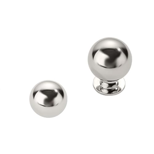 khtumeware 2 Pack 1.1 Inch Polished Nickel Cabinet Knobs Small Ball Kitchen Cabinet Hardware Drawer Knobs Pulls for Drawers. - color: Polished Nickel, size: 1-1/8 Inch(28mm)Diameter