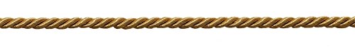 DÉCOPRO Small 3/16 inch Gold, Basic Trim Decorative Rope, Sold by The Yard, Style# 0316NL Color: Gold - C4
