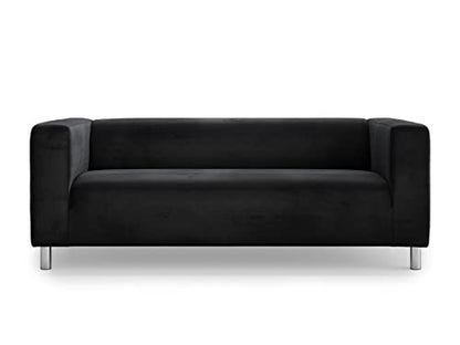 Velvet Klippan Loveseat Cover Klippan Couch Cover Removable Slipcover-Black - color: Velvet-black, size: Velvet