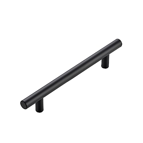 Ravinte Hardware Matte Black Cabinet Handles Drawer Pulls 5 Inch CC 10 Pack - color: Matte Black T-Shaped, size: 5" Hole Center
