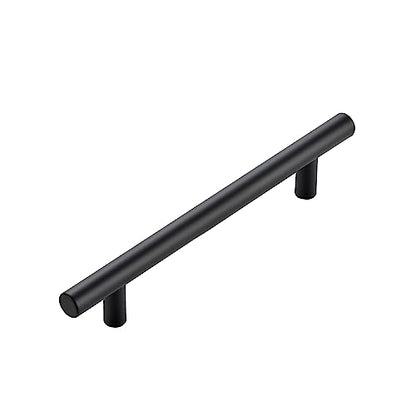 Ravinte Hardware Matte Black Cabinet Handles Drawer Pulls 5 Inch CC 10 Pack - color: Matte Black T-Shaped, size: 5" Hole Center
