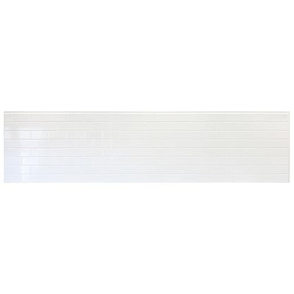From Plain To Beautiful In Hours 129 Subway PVC 2' x 8' Glue-up Backsplash Panels (Covers / 64 sq.ft), Gloss White, 4 Piece - color: Gloss White, size: Pack of 4