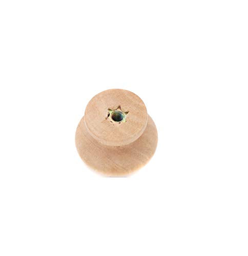 10-Pack 1 Inch Round Wood Unfinished Dresser Drawer Pulls Handles Knobs for Cabinet Cupborad