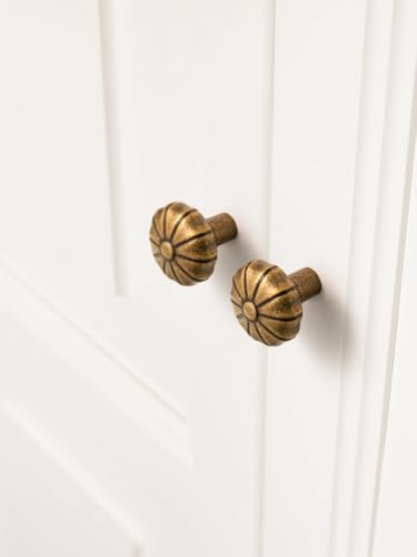 Antique Brass Cabinet Knobs Cabinet Hardware Kitchen Cupboard Bathroom Dresser Knobs Classic Vintage Drawer Handles (10, Antique Brass, Knob B) - size: Knob B