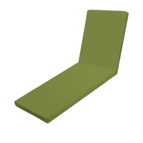 Chaise Lounge Cushions Outdoor for Patio, 71x22x3 in, Green - color: Green, size: 71"x22"x3"