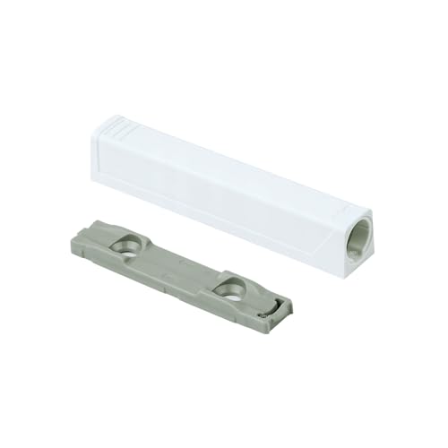 Blum Tip-On Long Version 956A1004 with Adapter Plate - Push to Open Cabinet Hardware - Silk White - Screw Mount Touch Latch Set