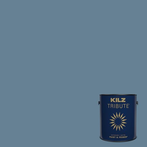 KILZ TRIBUTE Paint & Primer, Interior, Satin, Harbor Town, 1 Gallon - color: HARBOR TOWN, size: 128 Fl Oz (Pack of 1)