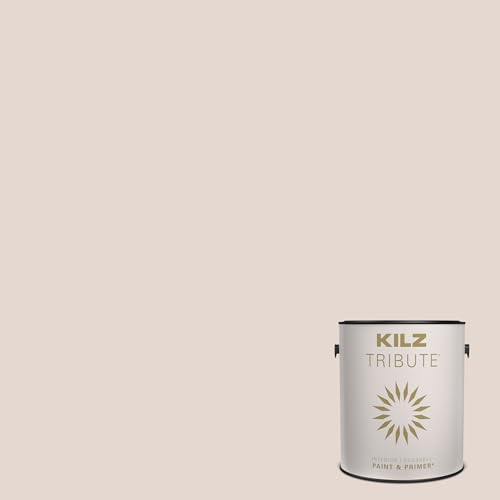 KILZ TRIBUTE Paint & Primer, Interior, Eggshell, Conch Pink, 1 Gallon - color: CONCH PINK, size: 128 Fl Oz (Pack of 1), style: Eggshell