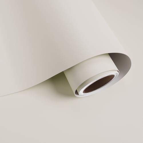 VaryPaper 15.7"x78.7" Matte Off White Contact Paper Peel and Stick Solid Cream White Wallpaper for Nursery Bedroom Removable Self Adhesive Wall Paper Waterproof Furniture Vinyl Wrap for Cabinet Desk - color: Off-White, size: 15.7" x 78.7"