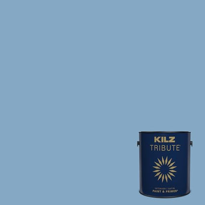 KILZ TRIBUTE Paint & Primer, Interior, Satin, High Tide, 1 Gallon - color: HIGH TIDE, size: 128 Fl Oz (Pack of 1)
