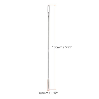 HARFINGTON 10pcs 6 Inch Upholstery Needles Large Eye Stitching Needles Stainless Steel Straight Hand Sewing Needles for Home Hand Sewing Leather Tapestry Embroidery Tufting Webbing Carpet - size: 6 Inch