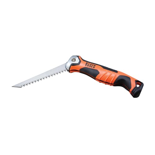 Klein Tools 31737 Folding Jab Saw/Drywall Hand Saw with Lockback at 180 and 125 Degrees and Tether Hole - style: Folding Jab Saw