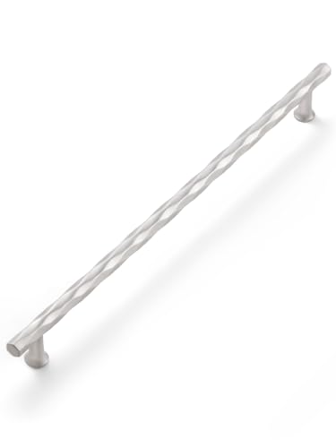 Cabinet Pulls Brushed Nickel 12.6" Hole Center 10 Pack Hammered - color: Brushed Nickel, size: 12.6"(320mm) Hole Center
