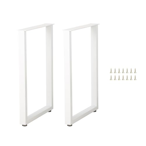 40 Inch Bar Height Table Legs, Heavy Duty Rectangular Iron Furniture Legs for Pub Table, Breakfast Bar, Home Bar & DIY Furniture, Set of 2 (White, 40 inch, 17.71, Inches) - color: White