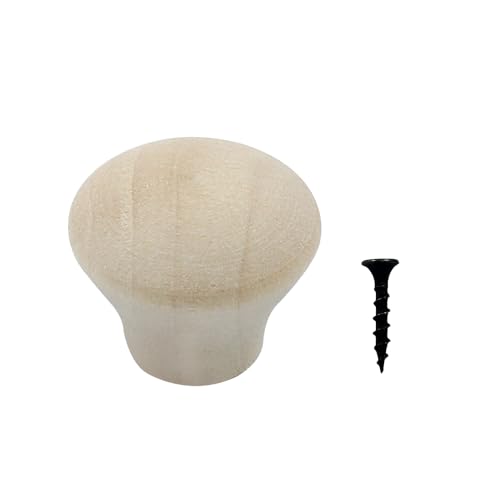Piutouyar Wood Dresser Knobs, 20 Pcs Mini Unfinished Wooden Knobs, 18x15mm