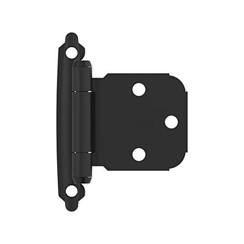 Amerock 1 Pair Variable Overlay Matte Black Face Mount Cabinet Hinge - color: Matte Black, size: Flat