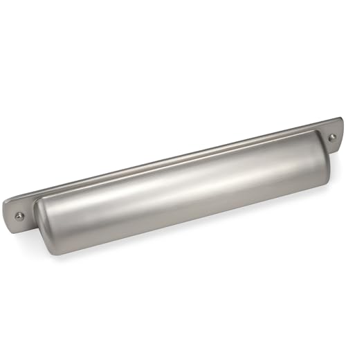 10 Pack 5 inch(128mm) Brushed Satin Nickel Kitchen Cabinet Handles Cabinet Cup Pulls Sliver Drawer Cup Pulls Kitchen Cabinet Hardware - color: Brushed Satin Nickel, size: 5" Hole Center（128mm）