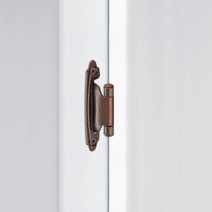Antique Copper Cabinet Hinges, 3/8 Inch Inset, 4 Pack(2Pairs) - color: Antique Copper
