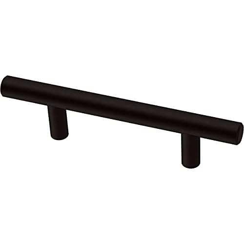 Franklin Brass (10-Pack) – Matte Black Cabinet Handles, 3 Inch Hole Center, Modern Pulls for Drawers, Kitchen Cabinet Door, Dressers | Solid Bar - color: Matte Black, size: 3" (76mm)