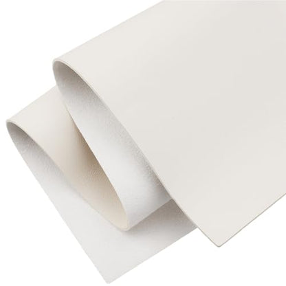 23.7 x 13.01 Inch Litchi Tooling PU Leather Sheet Solid Color Synthetic Fabric Roll Flawless Pieces Square Leather Sheet Leatherette for DIY Earrings Bows Crafts Making(White) - color: White