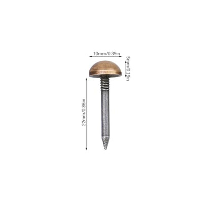 dophee 20Pcs Bronze Small Round Head Brass Upholstery Nails Tacks, 10mm - color: Antique Bronze, size: 10mm