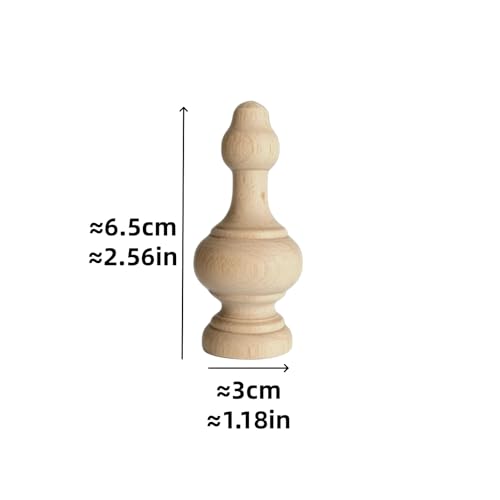5Pcs Wood Finials Versatile Decorative Wooden Balusters Craft Spindles for DIY Craft Furniture Woodworking Decoration