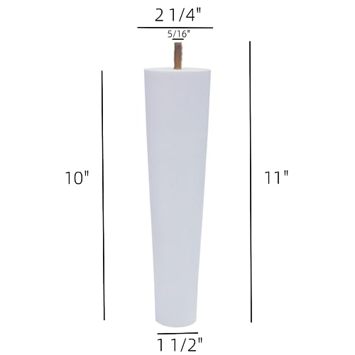 WEICHUAN 10 Inch Wood Replacement Sofa Chair Couch Furniture Legs Set of 4 - color: White Set of 4, size: 10"