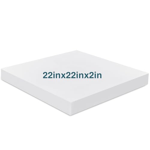 Frienda 1 Pack 2" x 22" x 22" Upholstery High Density Craft Foam, White - size: 2" X 22" X 22"