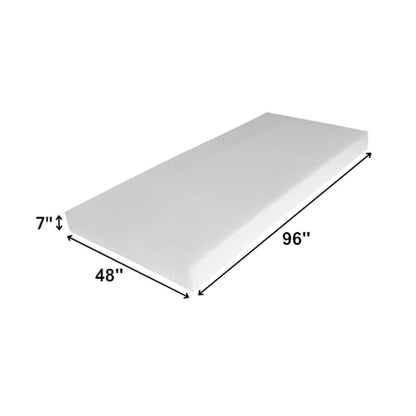 FoamRush 1/2" H x 48" W x 96" L Premium Quality Upholstery Foam Cushion High Density, Seat Replacement, Sheet Padding Made in USA - color: High Density, size: 1/2" H x 48" W x 96"