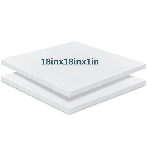 Frienda 2 Pack 1" x 18" x 18" Upholstery High Density Foam Square White - color: White, size: 1" X 18" X 18", style: Square