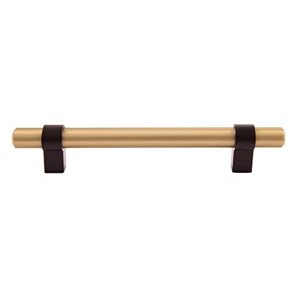 Design House Emery Cabinet Pull, 128mm, Satin Gold, Matte Black - color: Satin Gold/Matte Black, size: 5-1/16" Pull 5-Pack, style: Emery