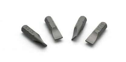 TEMO 50p 1/4" Flat Slotted 1" Long Screwdriver Insert Bit, Impact S2 Steel - size: 50p Slot 1/4" 25mmL(1"L)