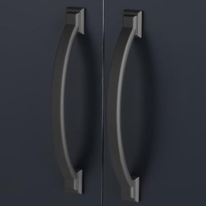 10 Pack 3-3/4 Inch Cabinet Pulls Matte Black Kitchen Cabinet Handles Zinc Alloy Drawer Pulls Solid Cabinet Hardware - color: Matte Black, size: 3-3/4'' Hole Center(96mm)