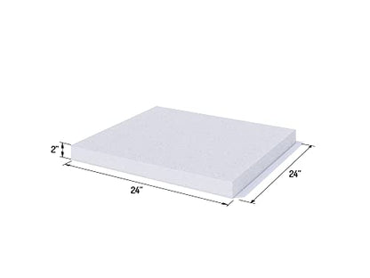 FOAMYFOAM 5Pack High Density 2 inch Thick, 24 inch Wide, 24 inch Long Upholstery Foam, Cushion Replacement - size: 2" x 24" x 24" (5 Pack)