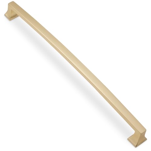 10 Pack 12-5/8 Inch(320mm) Cabinet Pulls Brushed Brass Kitchen Cabinet Handles Drawer Pulls Solid Cabinet Hardware - color: Brushed Brass, size: 12-5/8'' Hole Center(320mm)