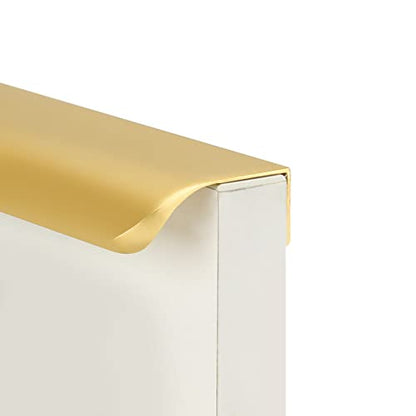 goldenwarm 10 Pack 5 Inch Matte Gold Finger Pulls Cabinet Edge Pulls Brushed Brass Drawer Handles Edge Hardware for Kitchen Cupboard - color: Matte Gold, size: Hole Center:128mm(5in)