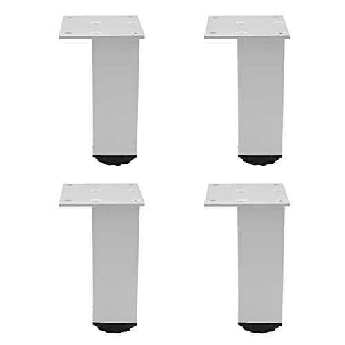 4 Pack Adjustable Furniture Legs, 120mm/4.72'' Silver Aluminum Alloy Support Feet Heavy Duty Replacement Legs for Sofa Bed Desk TV Cabinet Couch Coffee Table Sideboards Cupboard Dresser - color: Silver, size: 120mm/4.72''