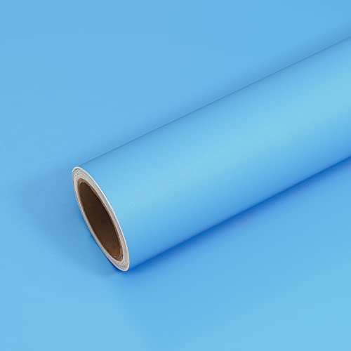 VEELIKE Light Blue Wallpaper Stick and Peel for Bedroom Kid's Room 15.7''x118'' Thick Removable Blue Contact Paper Waterproof Self Adhesive Blue Wall Paper for Bathroom Walls Cabinets Shelves Drawer - color: Light Blue, size: 15.7" x 118"