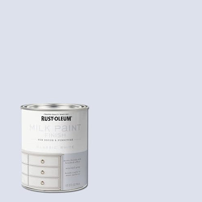 Rust-Oleum 331049-2PK Milk Paint Finish, Quart, Classic White, (Pack of 2) - color: Classic White, size: Quart (Pack of 2)