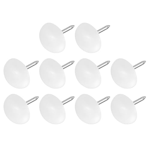 METALLIXITY Furniture Feet Nail (14mm/0.55in) 20Pcs, Plastic Half-Circles Chair Glides Sliders - for Chairs Sofa Furniture Sliders Protector Pad, White - size: 14mm/0.55in