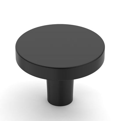 Amerdeco 10 Pack Matte Black Cabinet Knobs Single Hole Cabinet Pulls 1 Inch (30MM) Diameter Round Drawer Knobs and Pulls for Bathroom Cabinets K0021 - color: Matte Black, size: Knobs