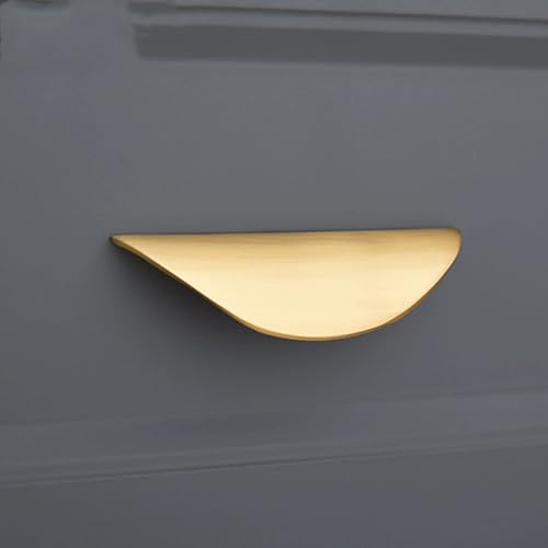 Primst 4 Pack Brushed Gold Cabinet Pulls, 1.3 inch Hole Centers Kitchen Cabinet Handles, Matte Gold Half Moon Cupboard Hardware for Kitchen Drawers, Dresser, Bathroom Vanity - color: Gold, size: S-4PCS