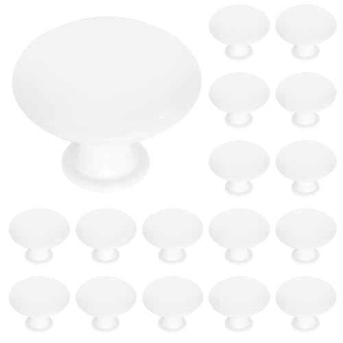 16 Pcs 30mm Antique White Kitchen Cabinet Knobs - color: White, size: 16 Pcs